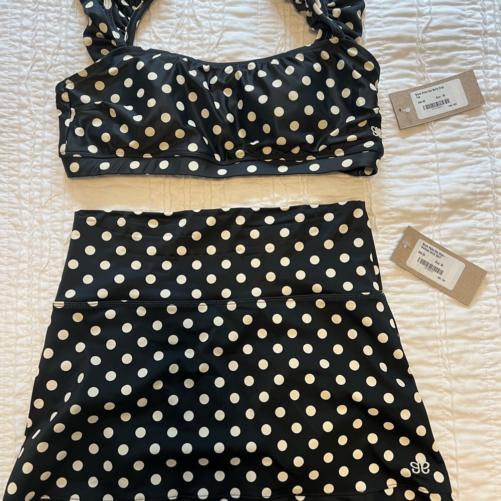 Albion Black and Cream Polka Dot Swimwear